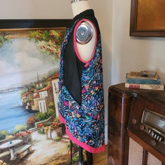 Nicole Miller floral chiffon loose top size Medium - Picture 3 of 5